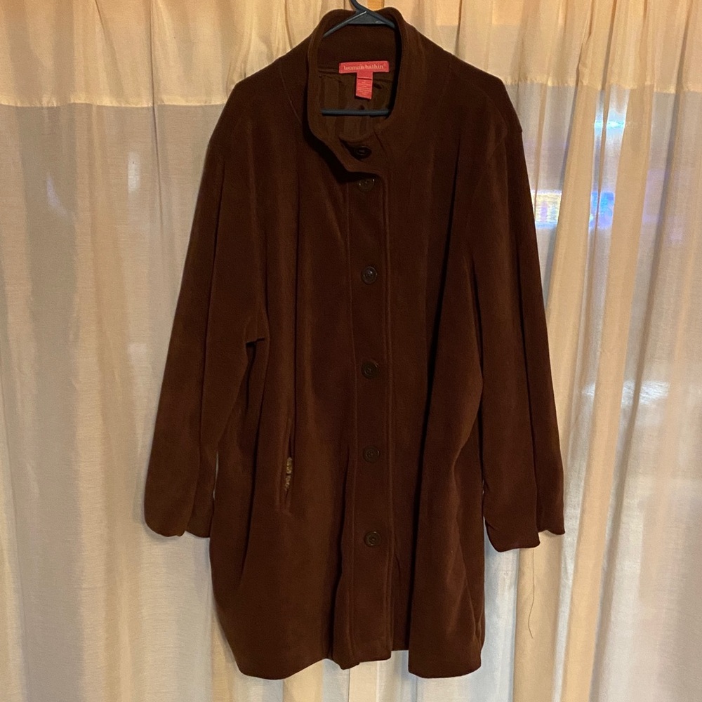 Woman Within Rich Brown Trench Coat